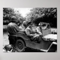 General Eisenhower In A Jeep -- WWII