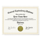 General Equivalency Diploma, High & Home School