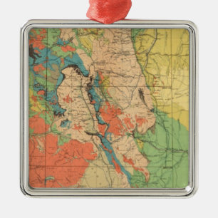 General Geological Map of Colorado Metal Tree Decoration