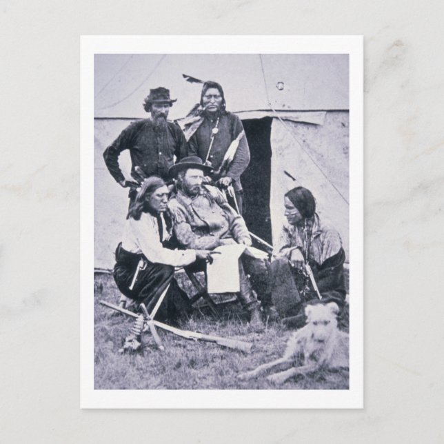 General George A. Custer (1839-76) with his Indian Postcard (Front)