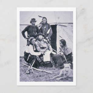 General George A. Custer (1839-76) with his Indian Postcard