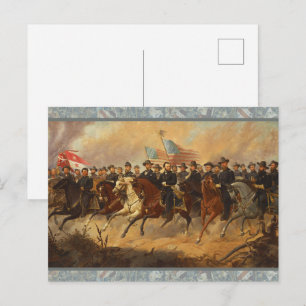 General Grant and His Generals Civil War Art Postcard