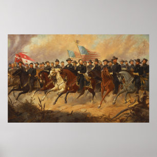 General Grant and His Generals Civil War Art Poster