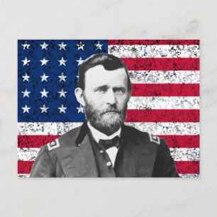 General Grant and The American Flag Postcard