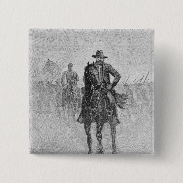 General Grant reconnoitering 15 Cm Square Badge (Front)