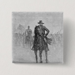 General Grant reconnoitering 15 Cm Square Badge