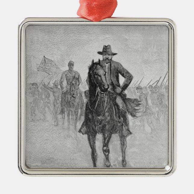 General Grant reconnoitering Metal Tree Decoration (Front)
