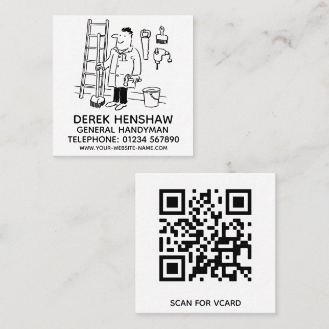 General Handyman Square Business Card (Front/Back)