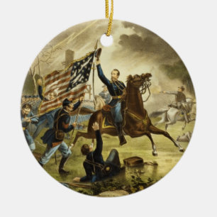 General Kearny's Charge in the Battle of Chantilly Ceramic Tree Decoration