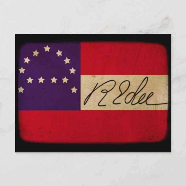 General Lee Headquarters Flag with Signature Postcard (Front)