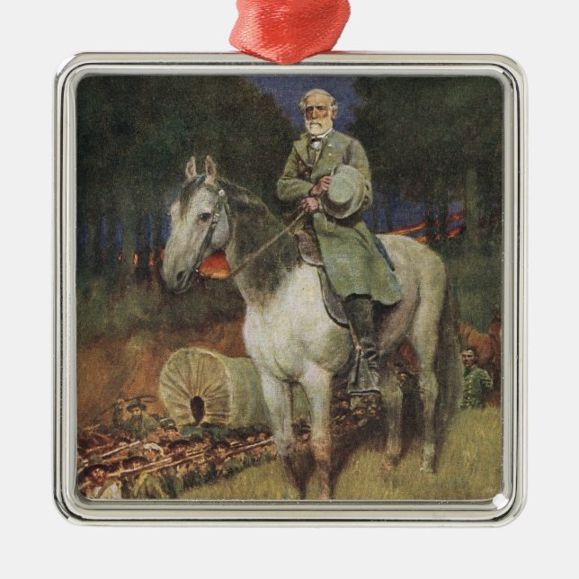 General Lee on his Famous Charger, 'Traveller' Metal Tree Decoration (Front)