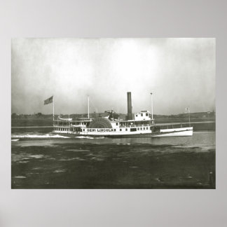 General Lincoln Steamboat off Massachusetts Coast Poster