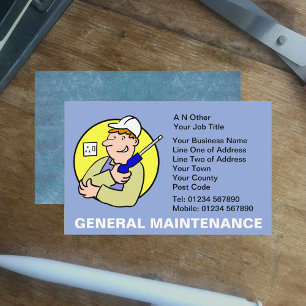 General Maintenance Cartoon Business Card