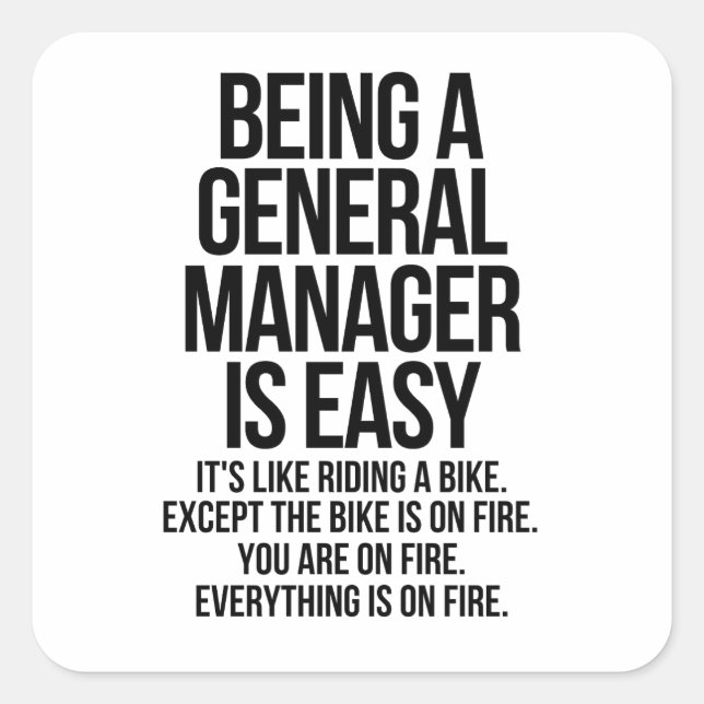 General manager square sticker (Front)