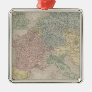General map of European Railways Metal Ornament