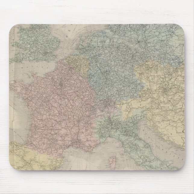 General map of European Railways Mouse Pad (Front)