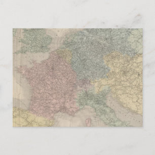 General map of European Railways Postcard