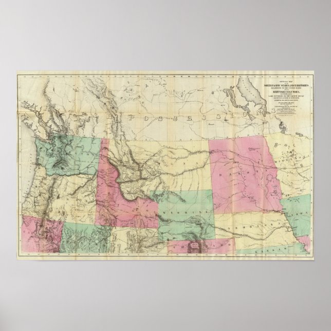 General Map of the North Pacific States Poster (Front)
