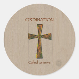 General Ordination Congratulations, Metal Design C Classic Round Sticker