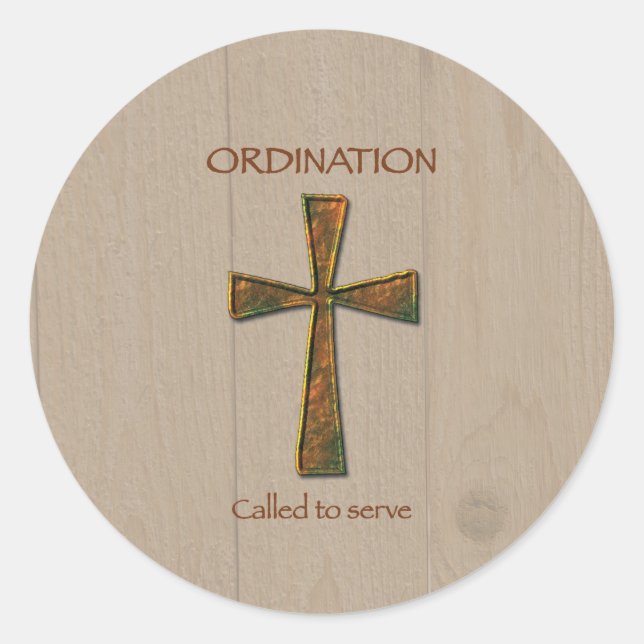 General Ordination Congratulations, Metal Design C Classic Round Sticker (Front)