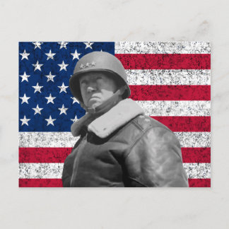General Patton and The American Flag Postcard