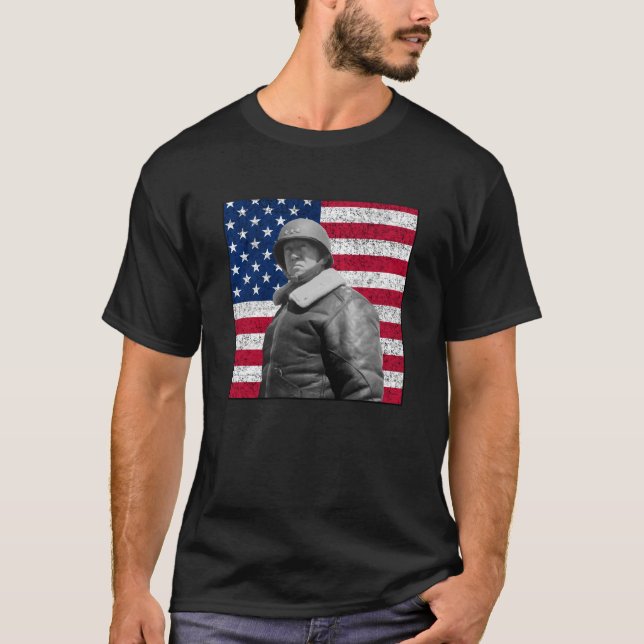 General Patton and The American Flag T-Shirt (Front)