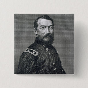 General Philip Sheridan, engraved from a photograp 15 Cm Square Badge
