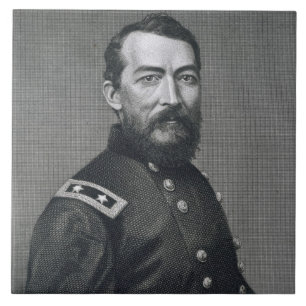 General Philip Sheridan, engraved from a photograp Ceramic Tile