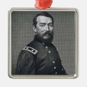 General Philip Sheridan, engraved from a photograp Metal Ornament