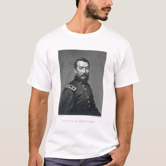 General Philip Sheridan, engraved from a photograp T-Shirt (Front)