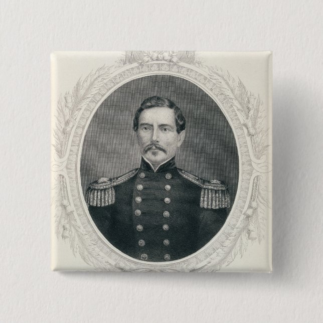 General Pierre Gustave Toutant Beauregard 15 Cm Square Badge (Front)