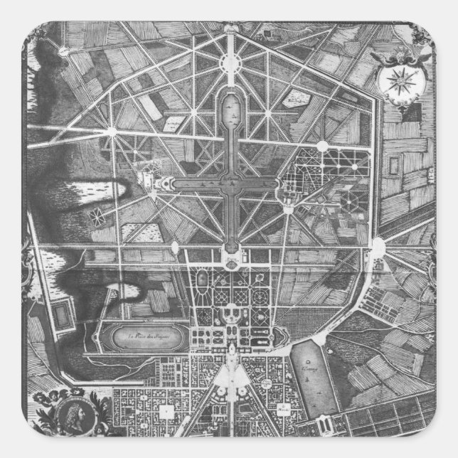 General plan of the town and Chateau of Square Sticker (Front)