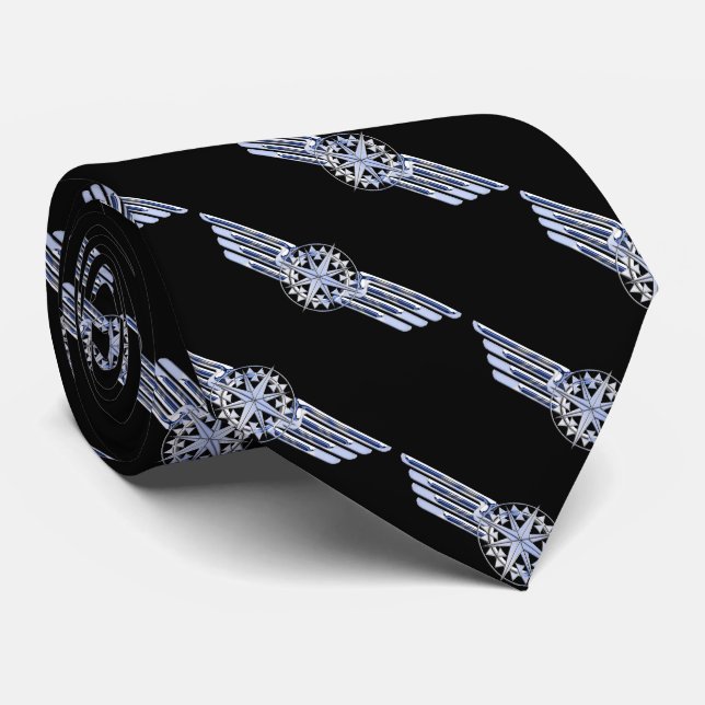General Private Air Pilot Chrome Like Wings Tie (Rolled)