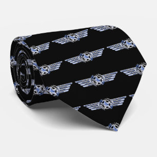 General Private Air Pilot Chrome Like Wings Tie