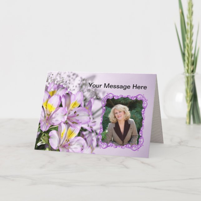 General purpose photo card alstromeria lilies (Front)