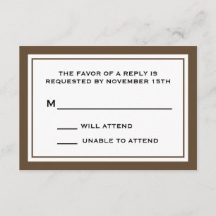 General RSVP Cards (Brown / White)
