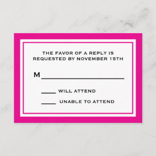 General RSVP Cards (Magenta Pink / White)