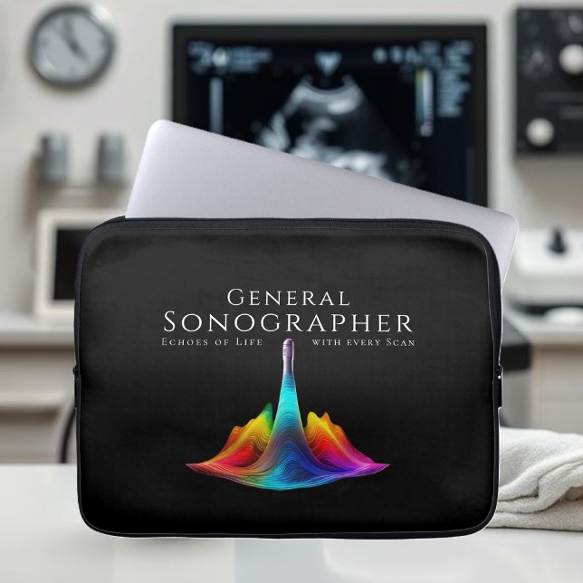General Sonographer-Colourful Ultrasound Waves Laptop Sleeve (General Sonographer-Colorful Ultrasound Waves Laptop Sleeve)