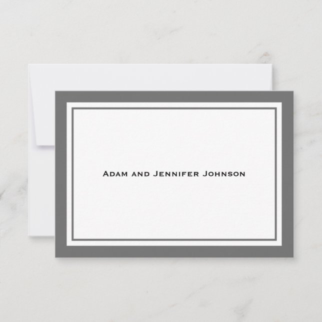 General Thank You Note Cards (Grey / White) (Front)