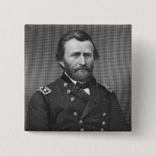 General Ulysses Simpson Grant, engraved after a da 15 Cm Square Badge