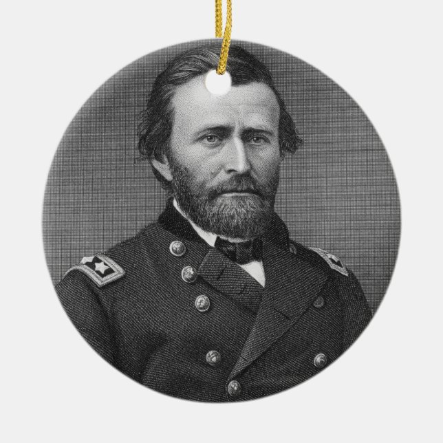 General Ulysses Simpson Grant, engraved after a da Ceramic Ornament (Front)