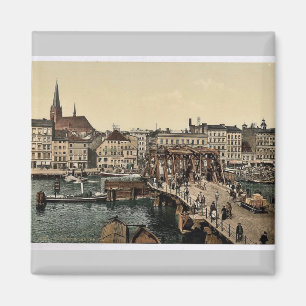 General view and Great Bridge, Stettin, Germany cl Magnet