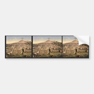 General view and Vesuvius, Pompeii, Italy vintage Bumper Sticker