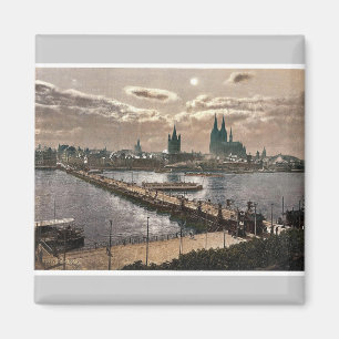 General view, by moonlight, Cologne, the Rhine, Ge Magnet
