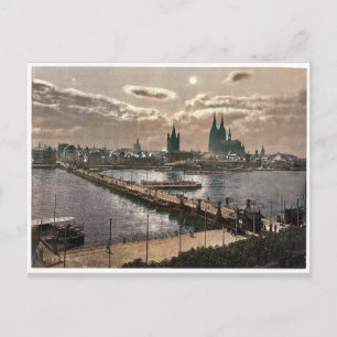 General view, by moonlight, Cologne, the Rhine, Ge Postcard