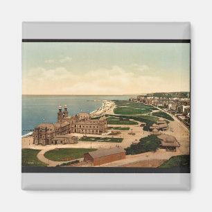 General view, Dieppe, France vintage Photochrom Magnet