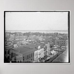 General view east from Post Office, Port Huron, Mi Poster