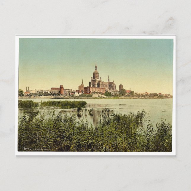 General view, from station, Stralsund, Pommeraina Postcard (Front)