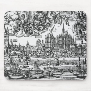 General View of Cologne, 1531 (engraving) (b/w pho Mouse Pad