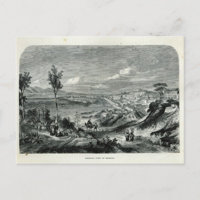 General View of Messina Postcard (Front)